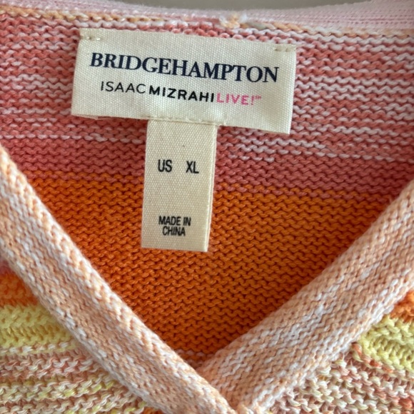 Isaac Mizrahi Live! Bridgehampton Striped Sweater with Hood Size XL Casual Cozy - Picture 15 of 16